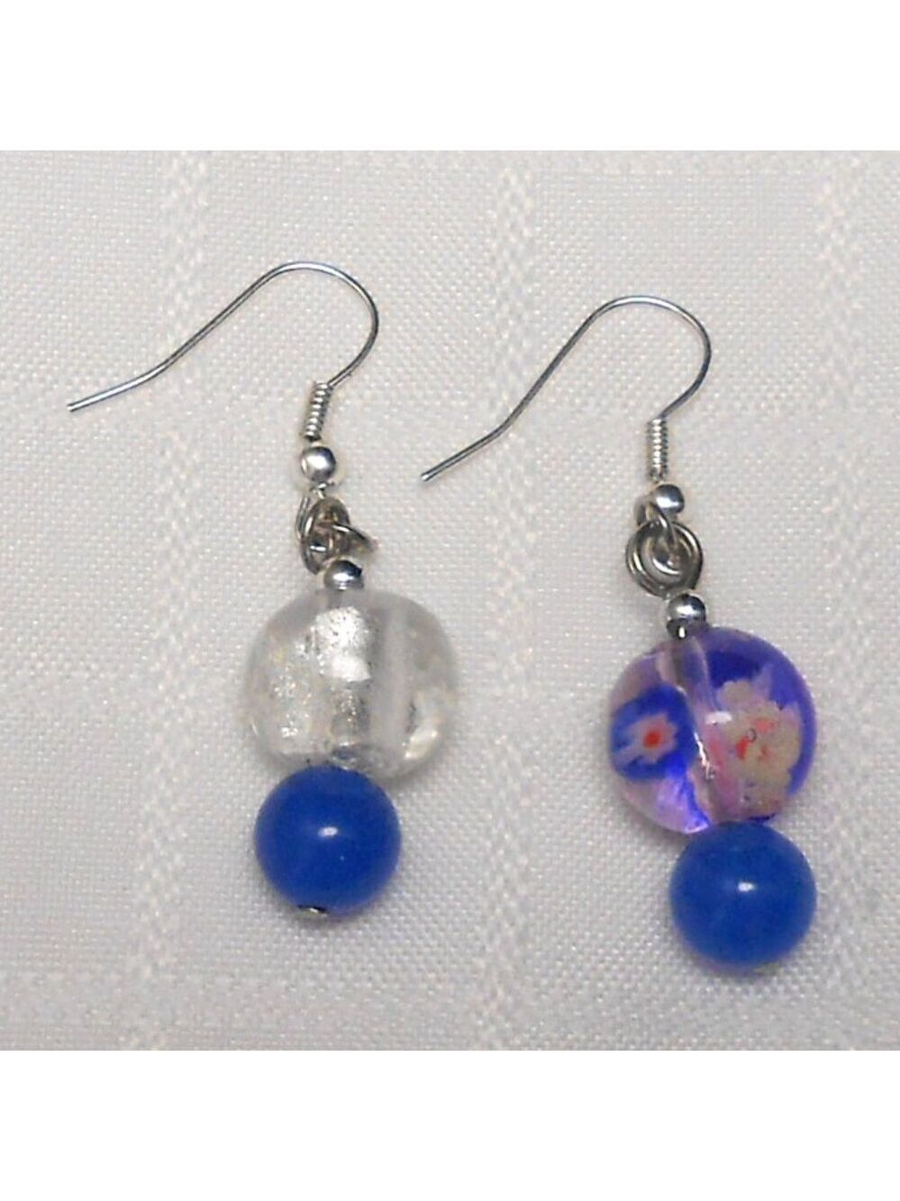 No 1271 Handmade earrings with blowtorch glass beads